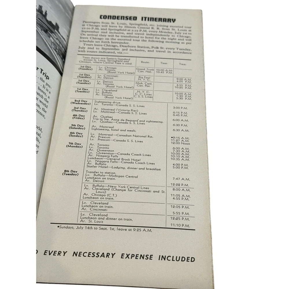 Vtg 1930s Canada Steamship Lines Travel Brochure Eastern Canada All Expense Tour